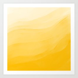 Monochromatic Pale Yellow into Gold Abstract Painting Art Print