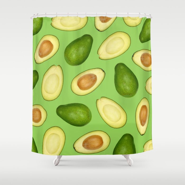 Pattern of green avocado Shower Curtain