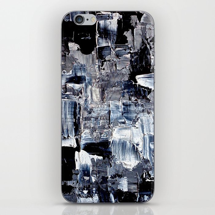 50 Shades... - black & white abstract painting iPhone Skin
