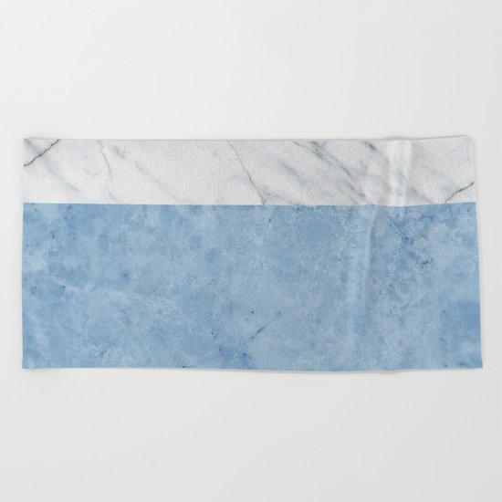 Porcelain blue and white marble Beach Towel