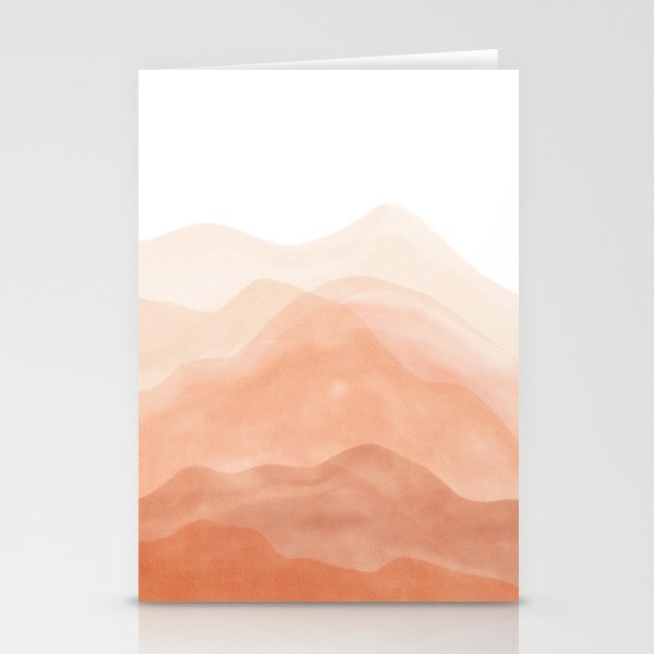 Warm watercolor mountain landscape Stationery Cards