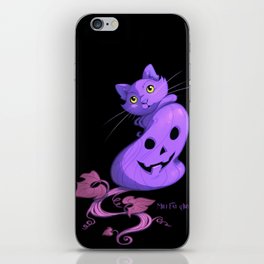 Mili Fay’s Halloween Pumpkin Cat Purple iPhone Skin