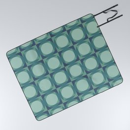 Teal Geometric Abstract Patten Picnic Blanket