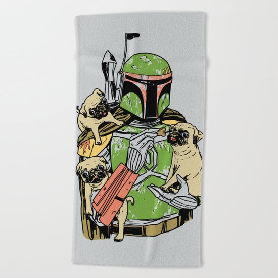 Pug Hunter Beach Towel