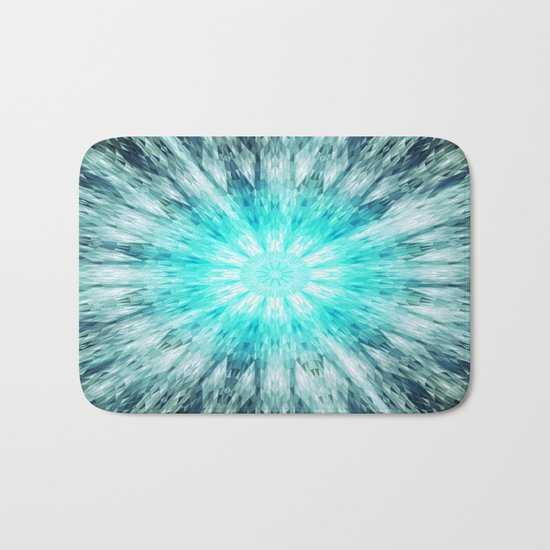 Teal Blue Mandala Bath Mat