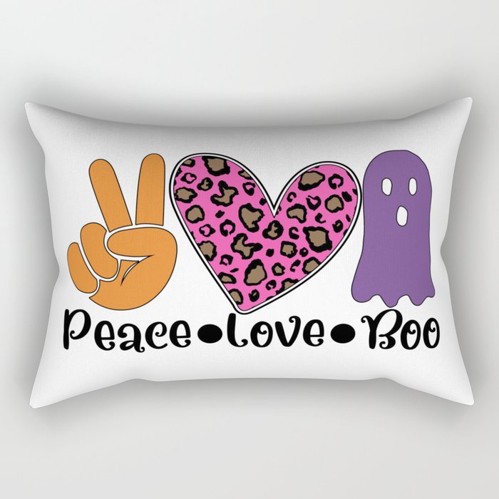 Peace Love Boo Rectangular Pillow