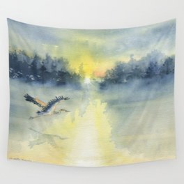 Flying Home - Great Blue Heron Wall Tapestry