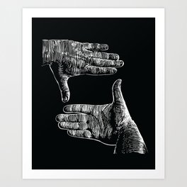 hands framing Art Print