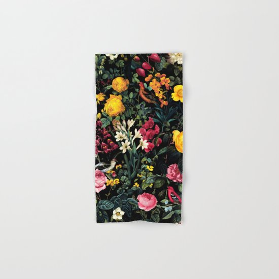 Floral and Birds Pattern Hand & Bath Towel