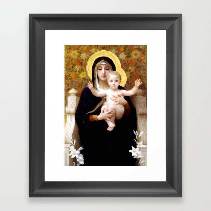 William-Adolphe Bouguereau "The Madonna of the Lilies" Framed Art Print