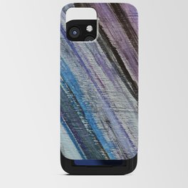 blue purple stripes on wood iPhone Card Case