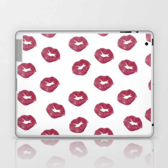 Cute Seamless Kisses Pattern, Valentine's Day Gift Laptop & iPad Skin