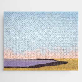Bay With Purple Water Jigsaw Puzzle
