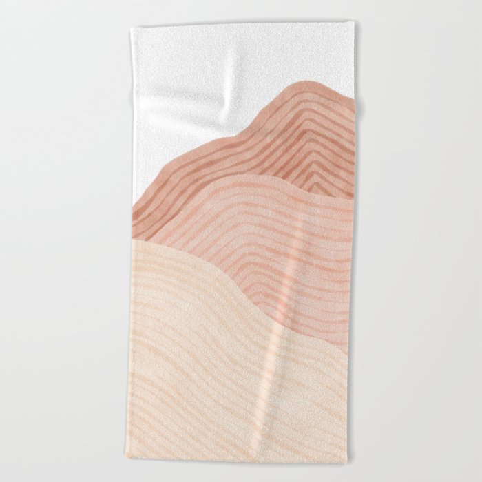 Abstract pastel watercolor mountains Beach Towel