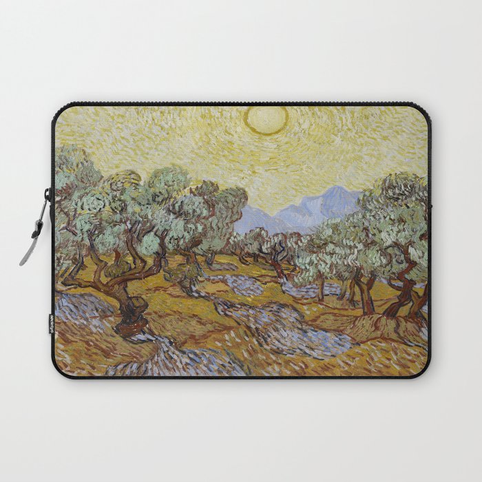 Vincent van Gogh's Olive Trees With Yellow Sky and Sun Laptop Sleeve