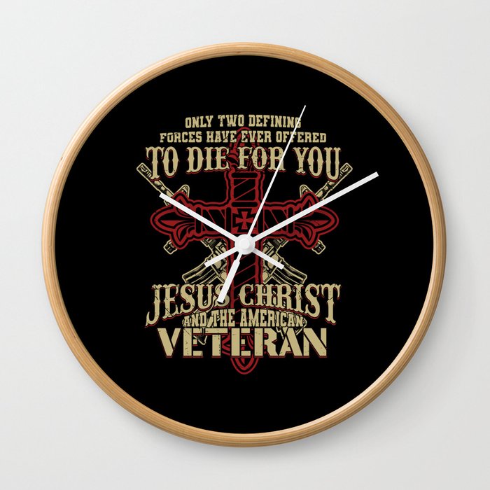 Religious Veterans Day Freedom Saying Wall Clock