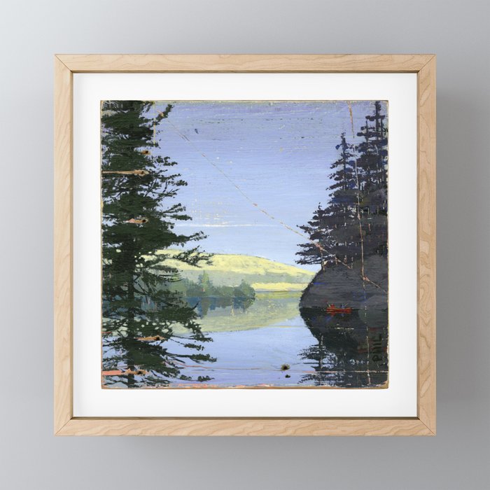 fishing canoe Framed Mini Art Print