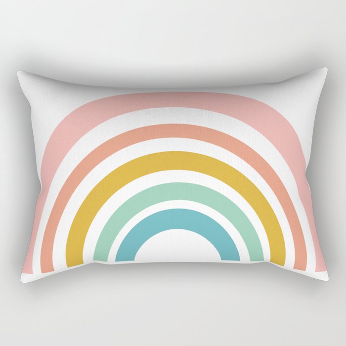 Simple Happy Rainbow Art Rectangular Pillow