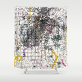 City Map of Overland Park, USA Shower Curtain