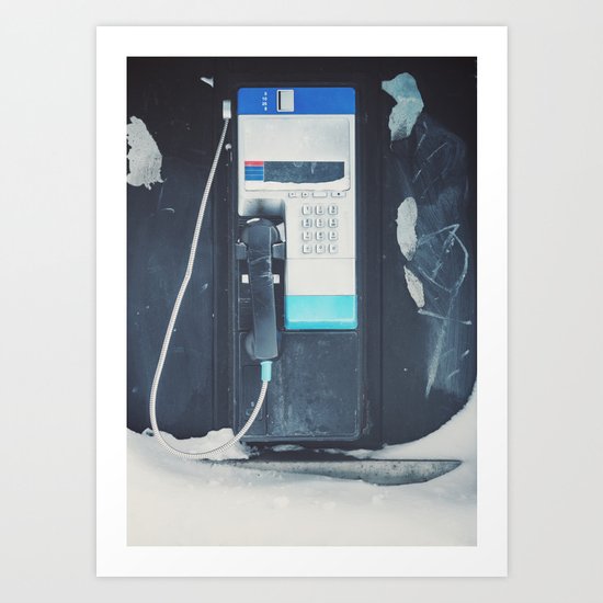 Winter Payphone Art Print