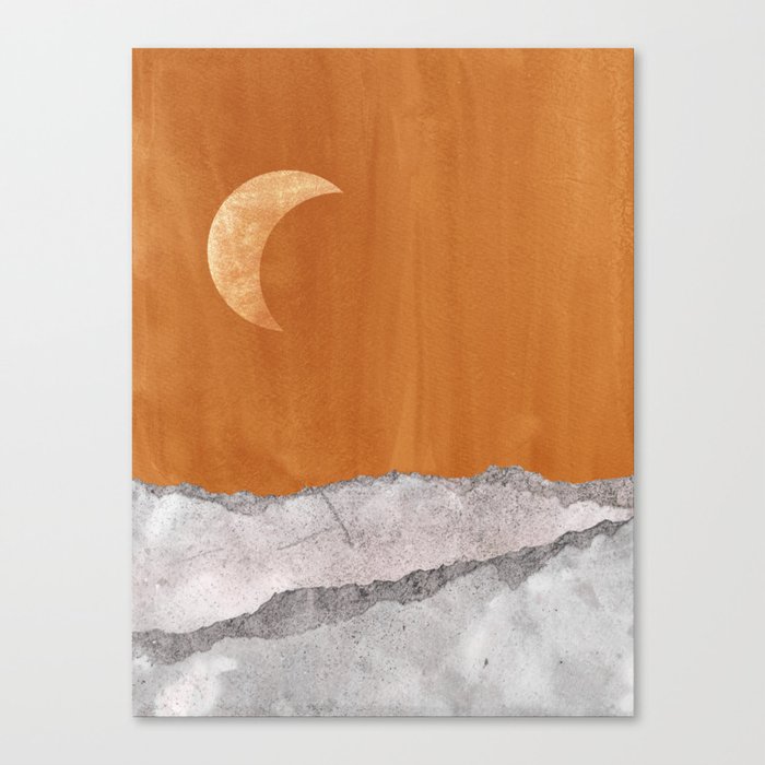 Terracotta and grey night Canvas Print