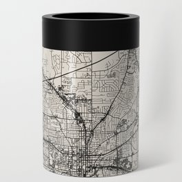 Tallahassee, Florida - City Map - Authentic Streets Drawing Can Cooler