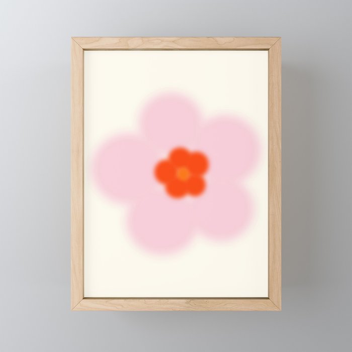 Abstraction_CHERRY_BLOSSOM_BLOOM_FLOWER_LOVE_POP_ART_0602C Framed Mini Art Print