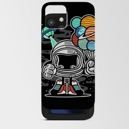 Astronaut with Planet Balloons iPhone Card Case