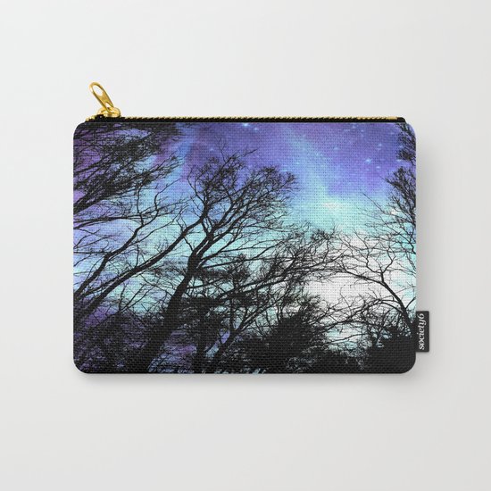black trees periwinkle blue aqua space Carry-All Pouch