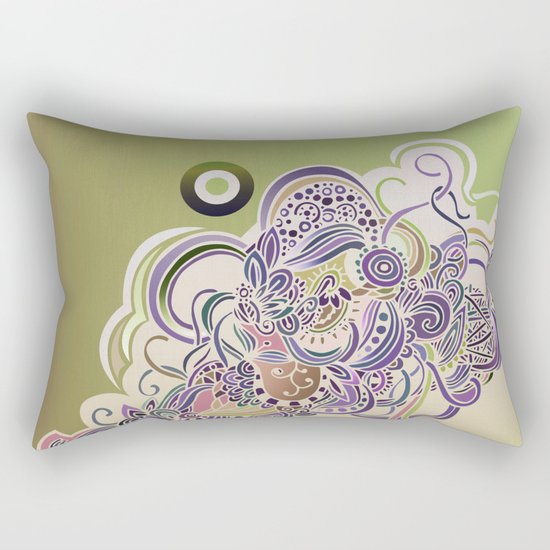 Detailed diagonal tangle Rectangular Pillow