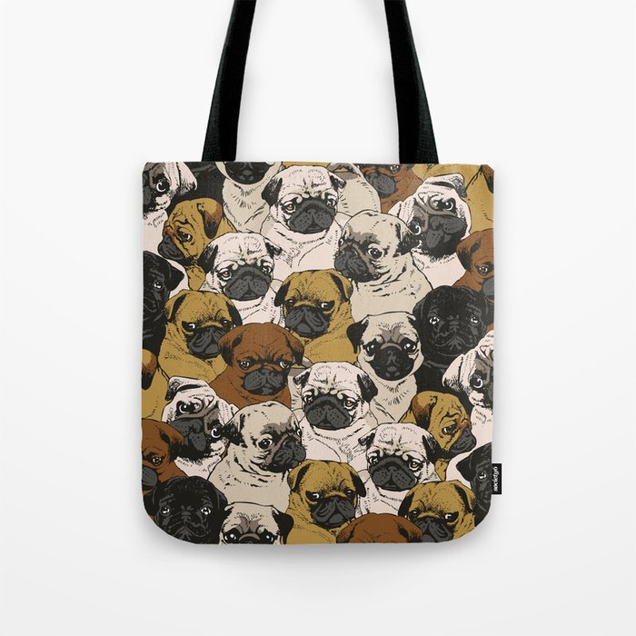 Social Pugs Tote Bag