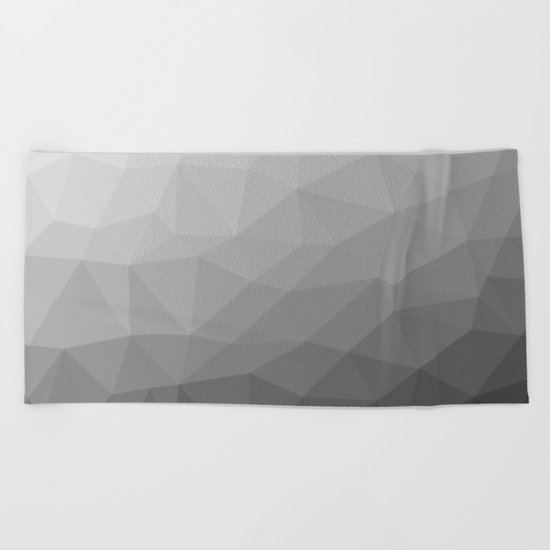 Grey Gradient Geometric Mesh Beach Towel