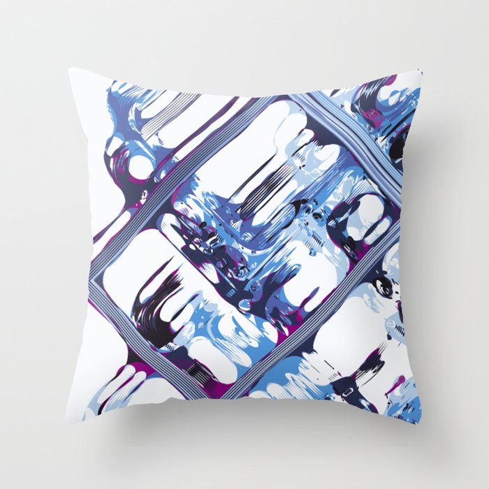 Blue geometric abtsract  Throw Pillow