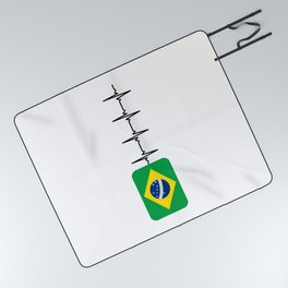 Heartbeat Brazil Picnic Blanket