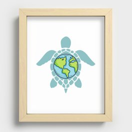 Earth Day Restore Earth Sea Turtle Art Save the Planet Recessed Framed Print
