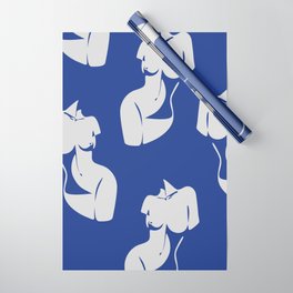 Curvalicious in blue / Abstract female body shape  Wrapping Paper