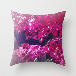 pink Japanese Garden Throw Pillow