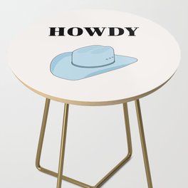 Howdy - Cowboy Hat Blue Side Table