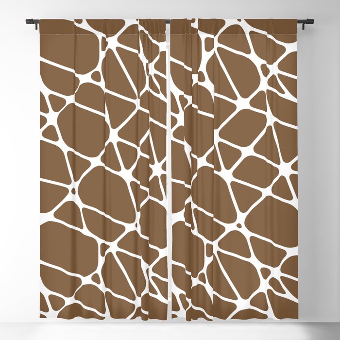 Brown and White Abstract Mosaic Pattern 2 - Sherwin Williams 2022 Color Uber Umber SW 9107 Blackout Curtain