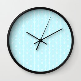 Light Blue Minimalist Arrows Wall Clock