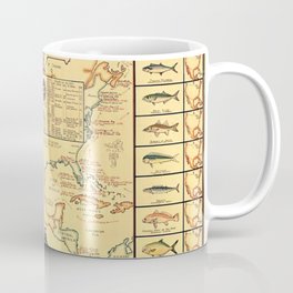 Illustrated Map of Well Known Salt Water Game Fish of North America Mug