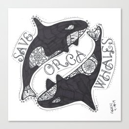 Save The Orcas (50% of commission is donated to the World Wildlife Fund) Canvas Print