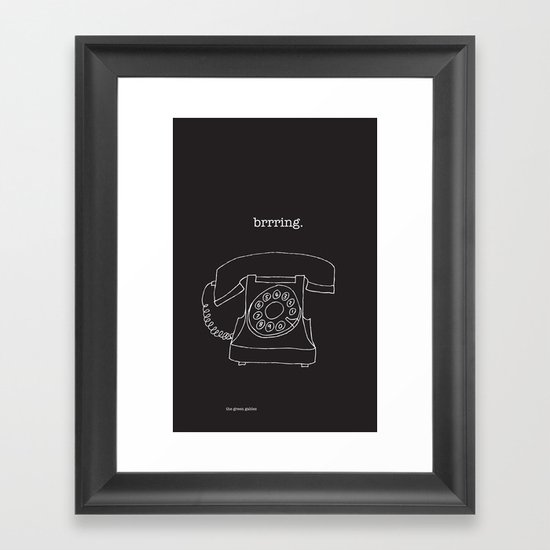 Vintage Telephone Negative Framed Art Print
