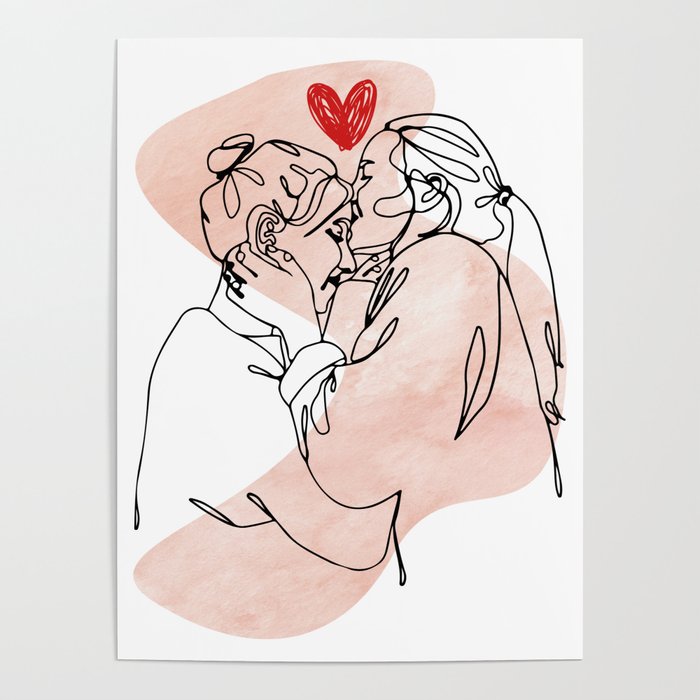 Abstract Couple Line Art Romantic Poster Couple One Line Art Body Couple  One Line Drawing Love Line Art Print Hugs Line Art Minimalist 