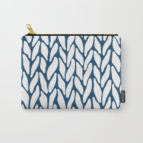 Hand Knitted Navy Carry-All Pouch