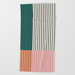 Color Block Line Abstract V Beach Towel