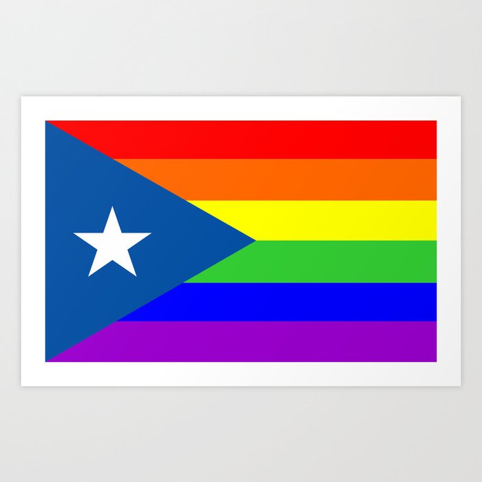 Puerto Rico Gay People Homosexual Flag Rainbow Art Print By