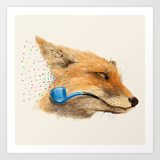Fox V Art Print