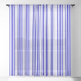 [ Thumbnail: Lavender & Blue Colored Pattern of Stripes Sheer Curtain ]