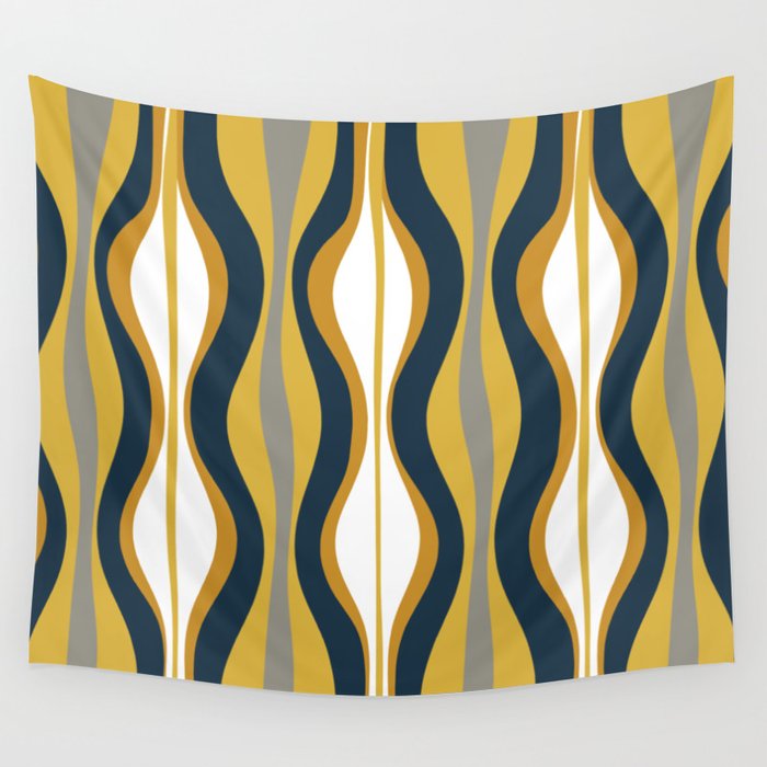 Navy blue and gold tapestry deals